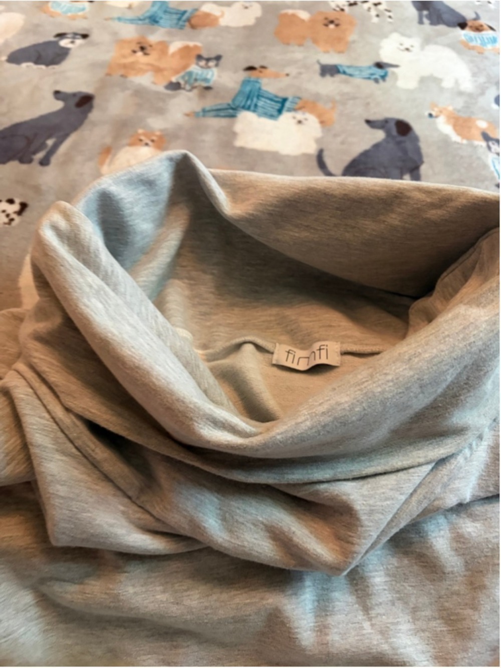 Unbranded Gray Cowl Neck Sweatshirt Asymmetrical - Picture 3 of 4